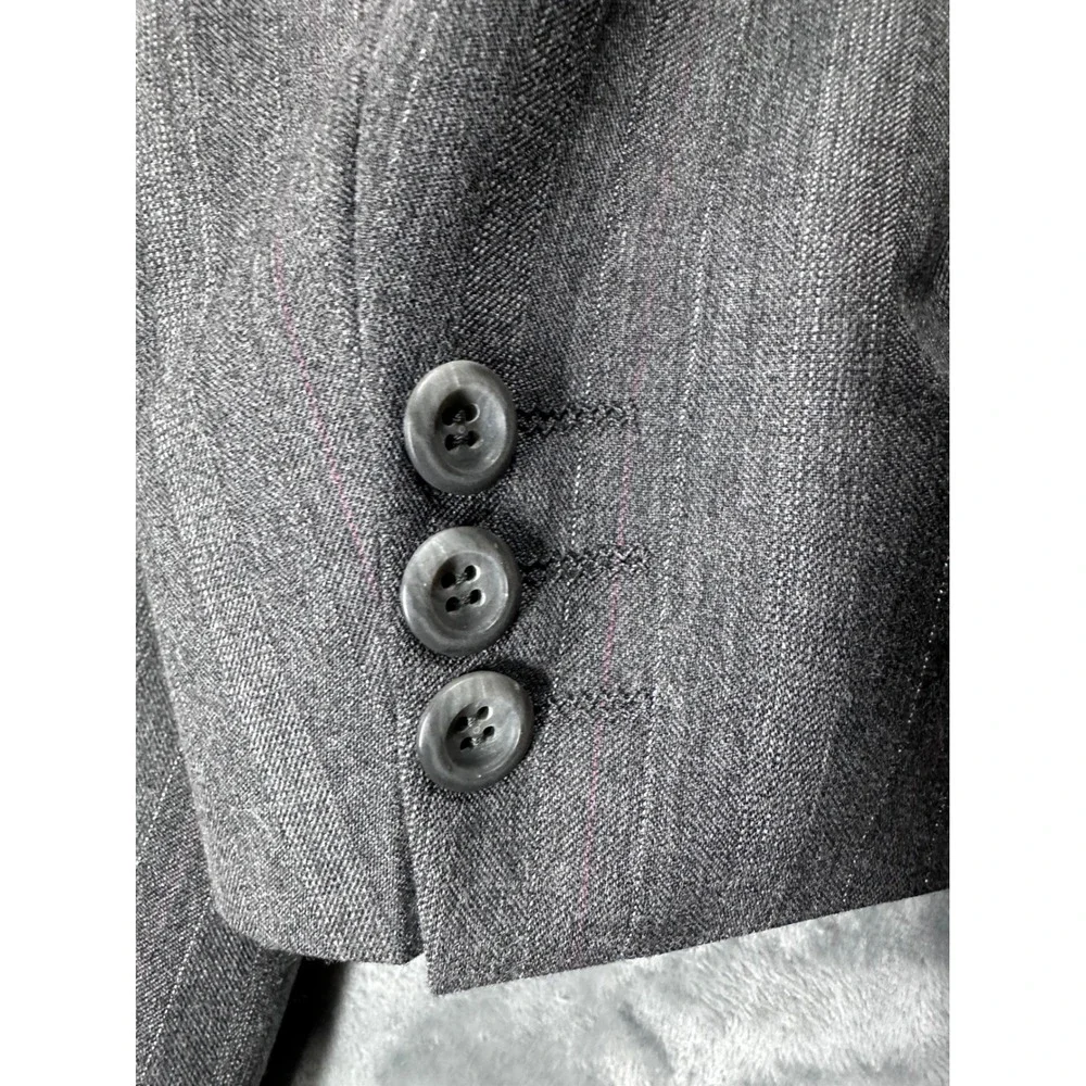 Adams Row by Anderson Little Mens Grey Pinstripe Blazer Jacket Made in USA 48L